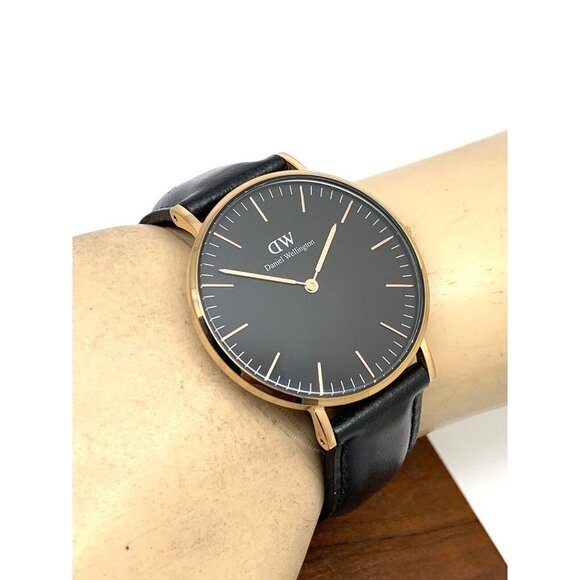Daniel Wellington Womens Watch DW00100139 Rose Gold Black Dial 36mm Leather Band main image 4